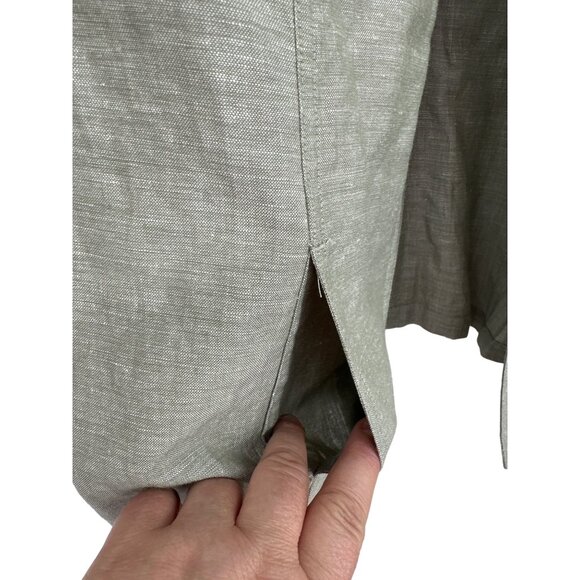 Chico's 3/4 Sleeve Open Front Foiled Linen Jacket Size 2 US L - Picture 3 of 7